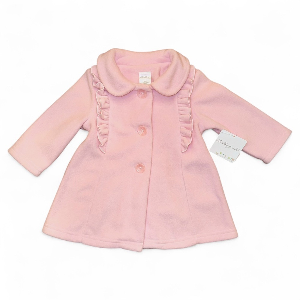 NWT - Starting Out - Light Pink Peacoat with Ruffles (Baby Girls 12M)